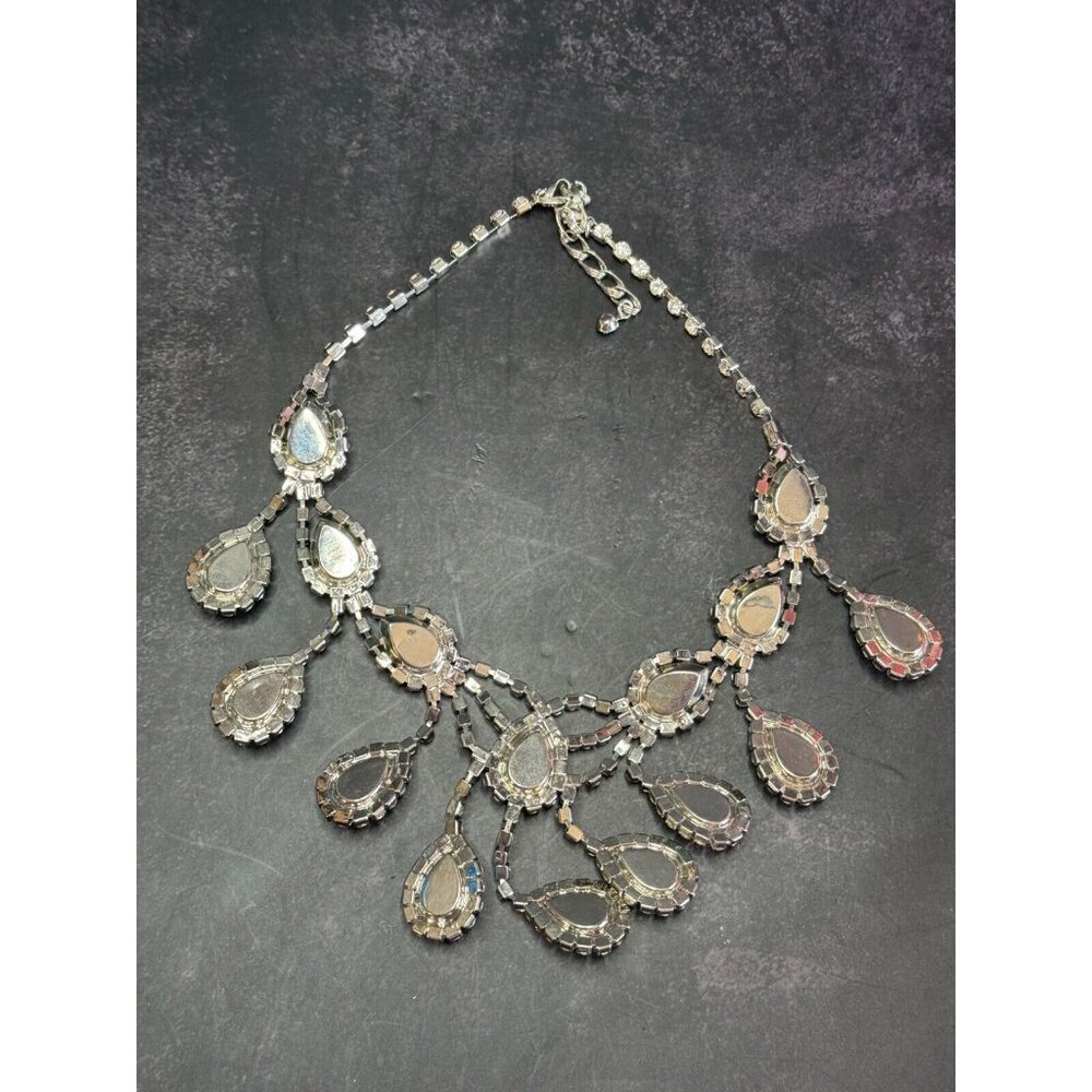 Southwestern Blue Turquoise Jeweled Bib Necklace and Matching Earrings - Picture 7 of 8